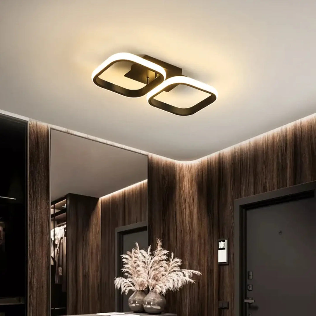 Plafonnier Minimaliste LED Avec Cercles Ou Carrés

