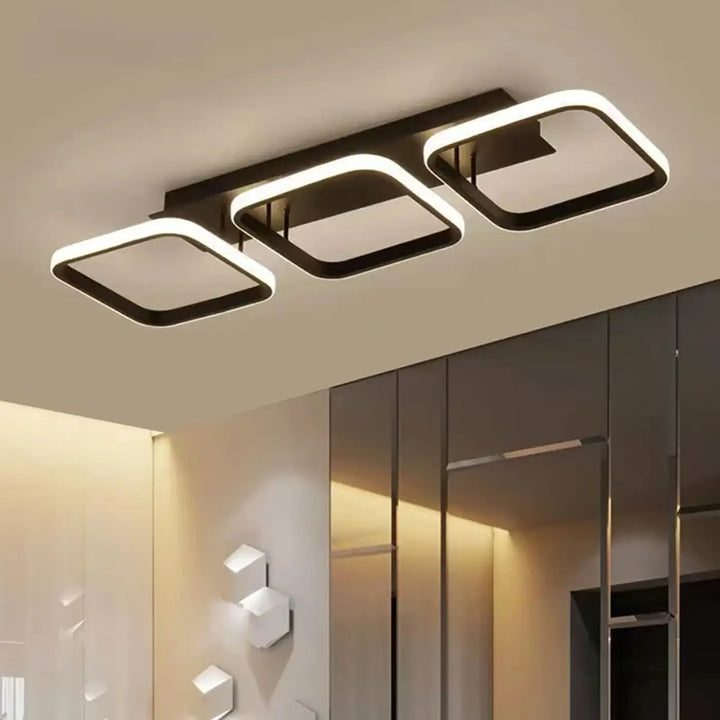 Plafonnier Minimaliste LED Avec Cercles Ou Carrés

