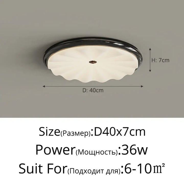 Plafonnier moderne blanc ondulé en verre luminaire led