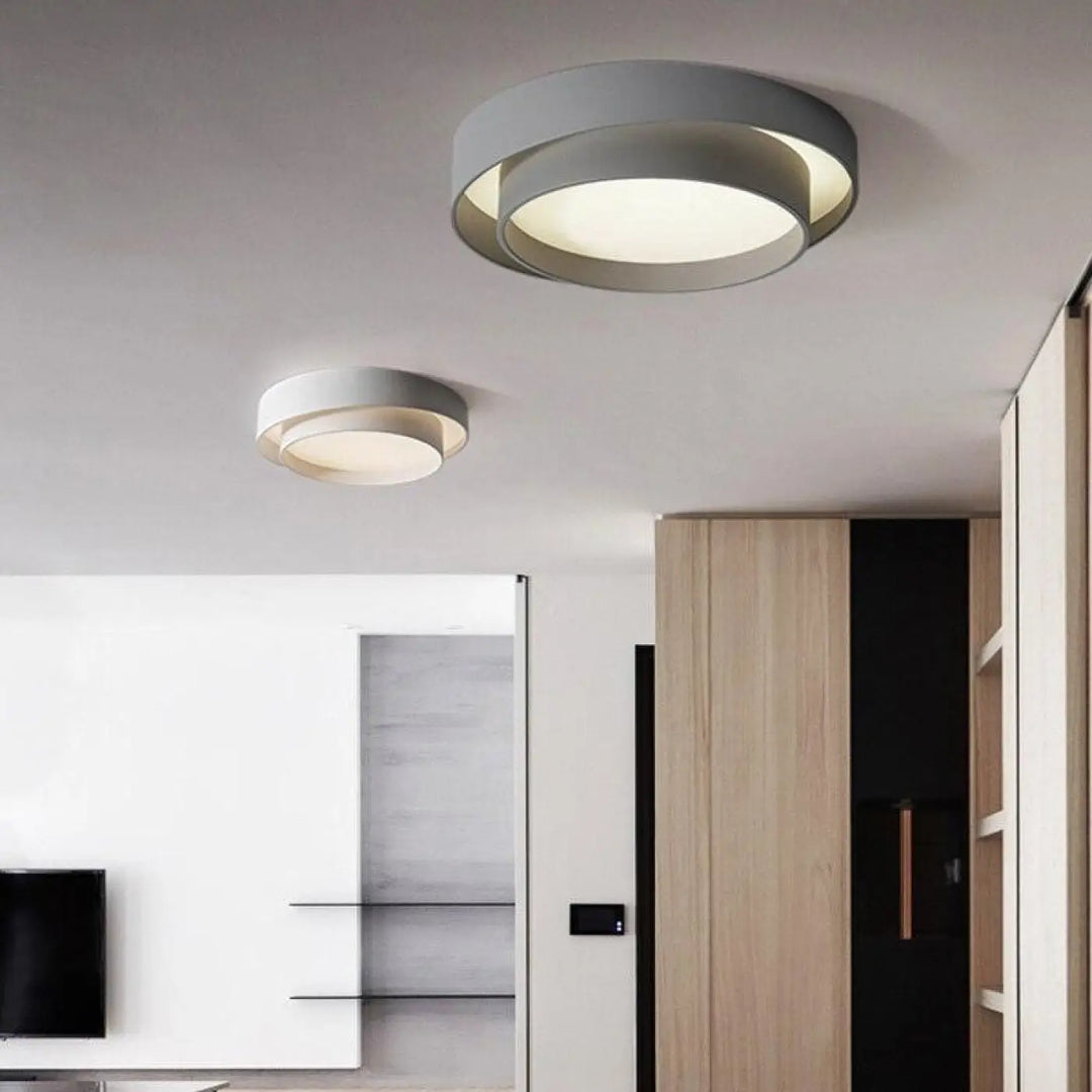 Plafonnier Moderne Blanc à Design Circulaire