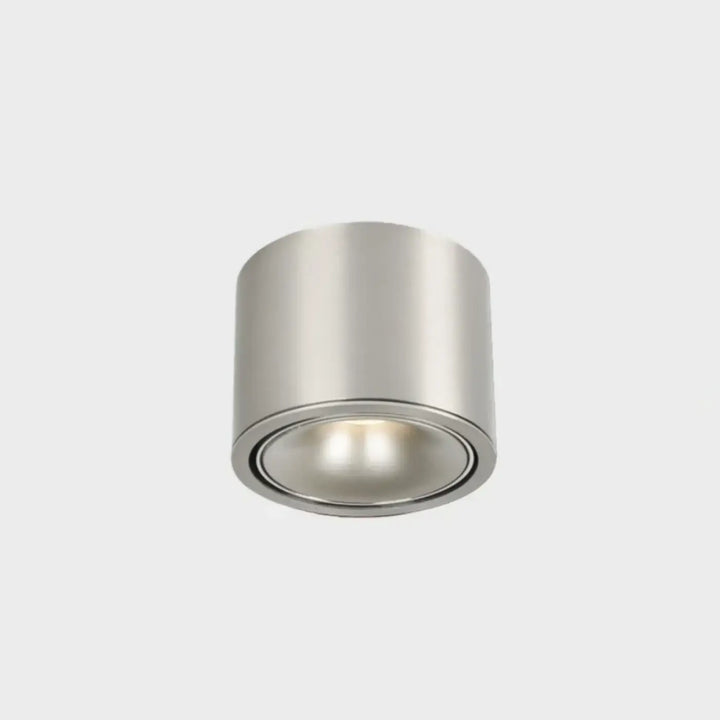 Luminaire plafonnier kryo éclairage encastré cylindrique moderne avec finition métallique brossée et flux lumineux variable d’un variateur