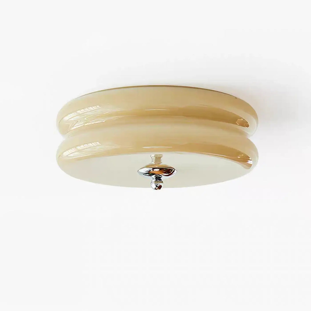 Plafonnier rétro moderne en verre épuré style années 70