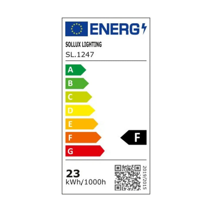 Étiquette énergie sollux lighting sl 1247 pour plafonnier rond onyx 50 blanc led 3000k avec consommation 23 kwh/1000h
