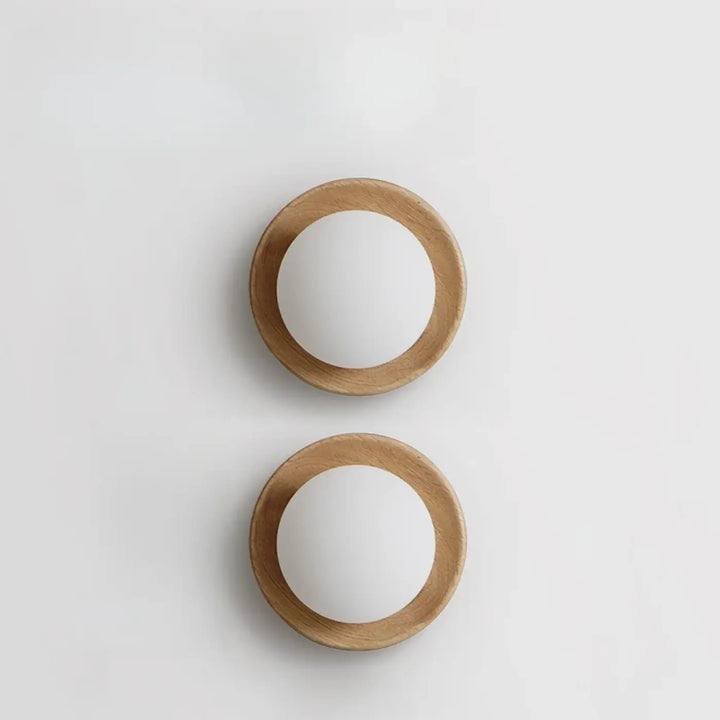 Plafonnier rond en bois design minimaliste au style scandinave