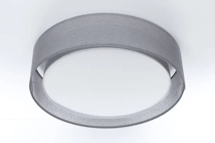 Plafonnier rond graphite en maille grise avec design moderne épuré luminaire plafonnier puro graphite