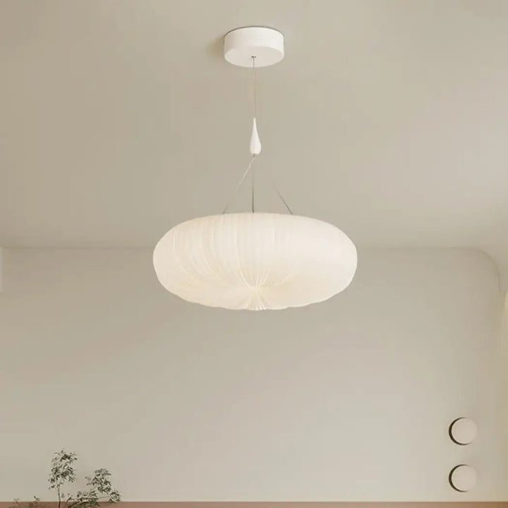 Plafonnier rond plissé blanc style moderne pour chambre ou salon