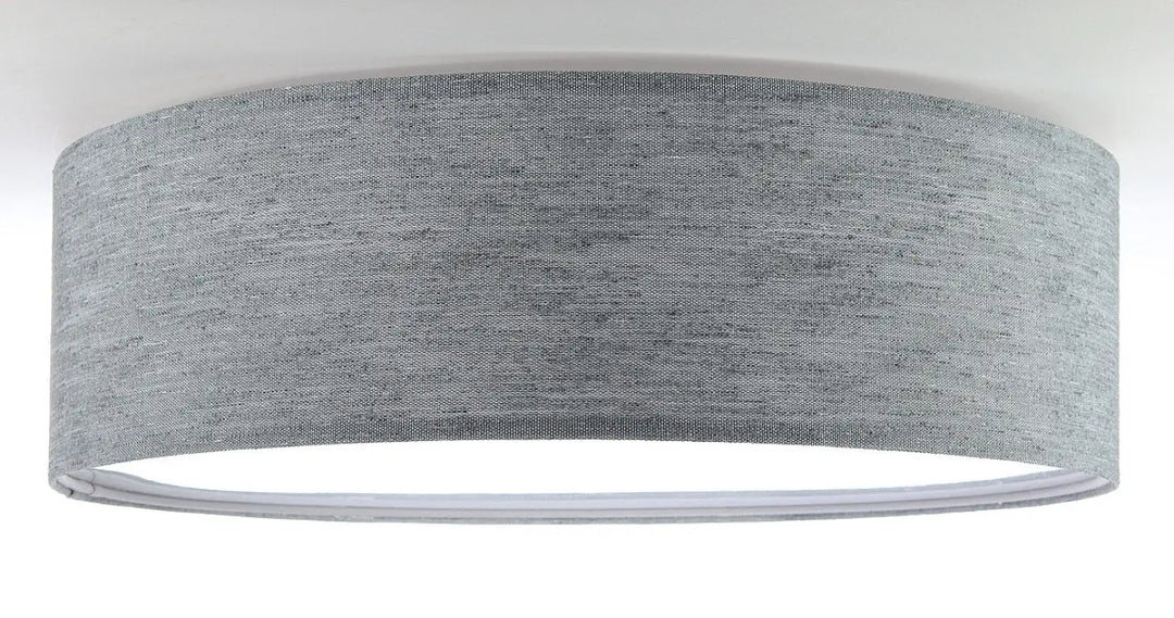 Luminaire plafonnier rond en tissu gris béton mesh avec texture grise pour éclairage intérieur moderne