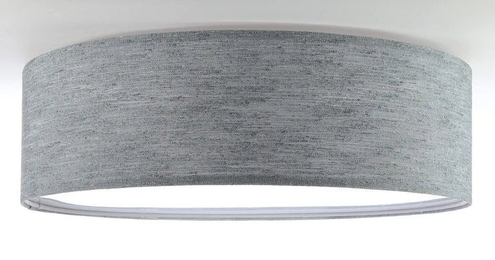 Luminaire plafonnier rond en tissu gris béton mesh avec texture grise pour éclairage intérieur moderne