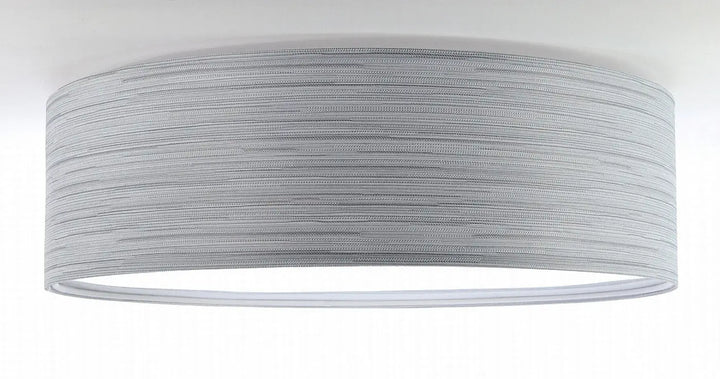 Plafonnier rond mesh gris en tissu gris avec finition textile et motif rayé subtil