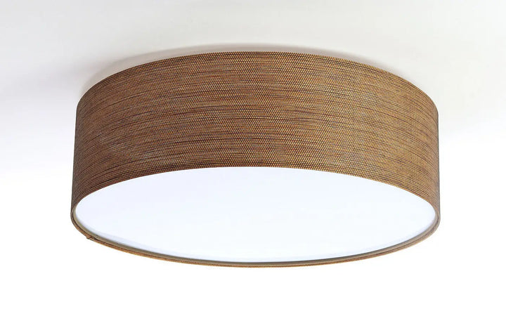 Plafonnier rond en tissu marron tissé pour un éclairage décoratif marron apporte chaleur et élégance