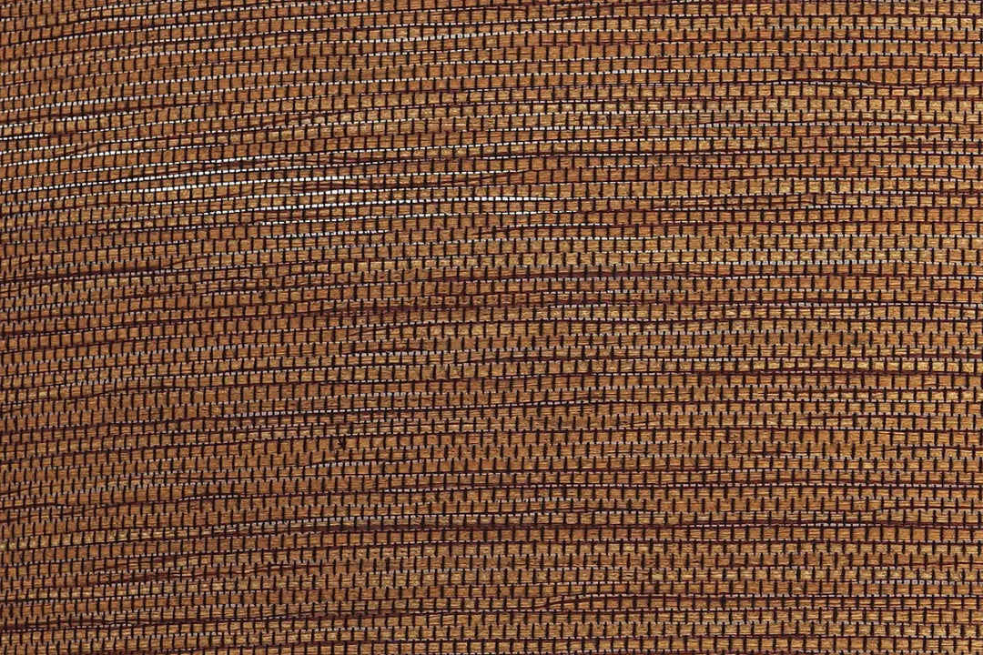 Plafonnier rond luminaire avec tissu marron mesh marron apporte une texture tissée uniforme et serrée