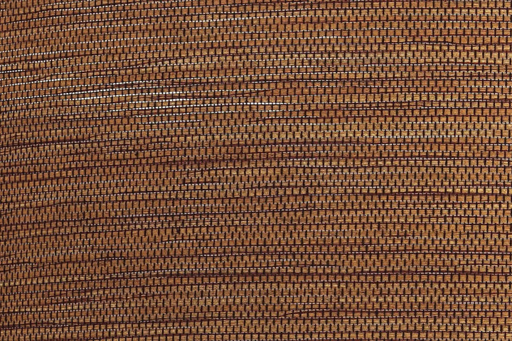Plafonnier rond luminaire avec tissu marron mesh marron apporte une texture tissée uniforme et serrée