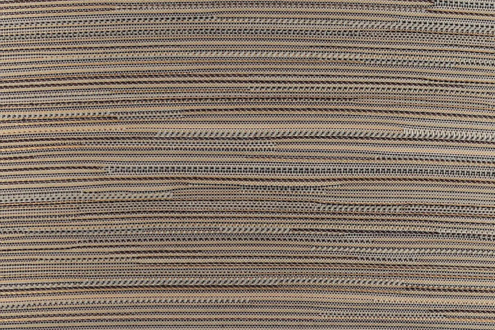 Luminaire plafonnier rond mesh en tissu taupe avec texture tissée et rayures horizontales pour dimension à l’éclairage