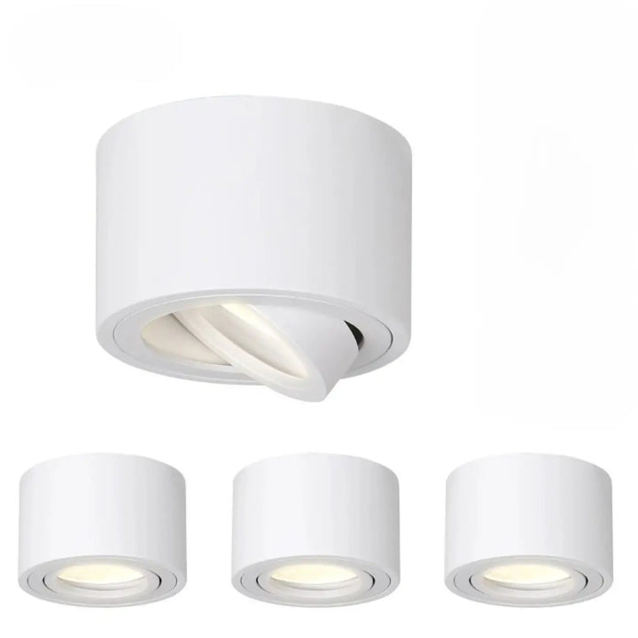 Luminaire plafonnier trigo blanc cylindre led ajustable avec saillie orientable pour éclairage led ajustable moderne