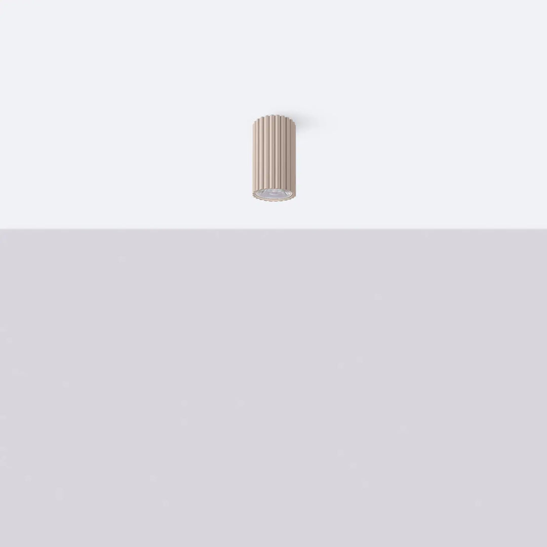 Luminaire plafonnier ivar taupe led 4000k avec abat-jour modernes rainurés et design expressif pour confort d’utilisation