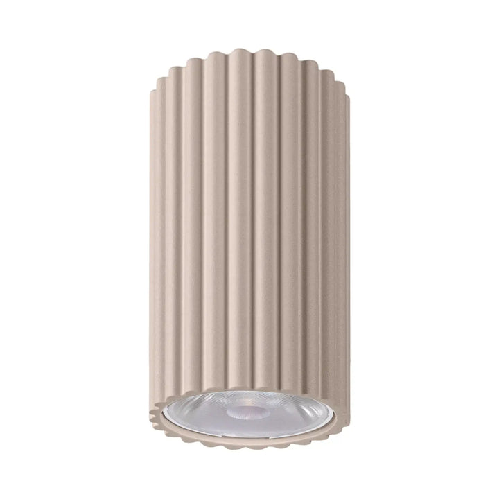 Luminaire plafonnier ivar taupe led 4000k avec abat-jour modernes rainurés et design expressif pour confort d’utilisation