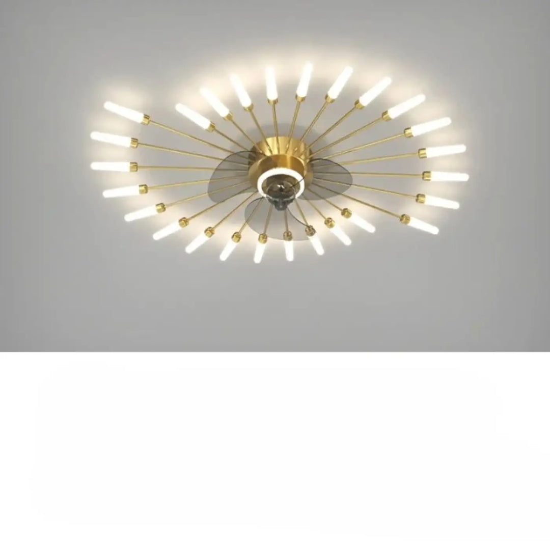 Luminaire plafonnier axiel en métal doré avec plusieurs ampoules cylindriques blanches sont-elles incluses