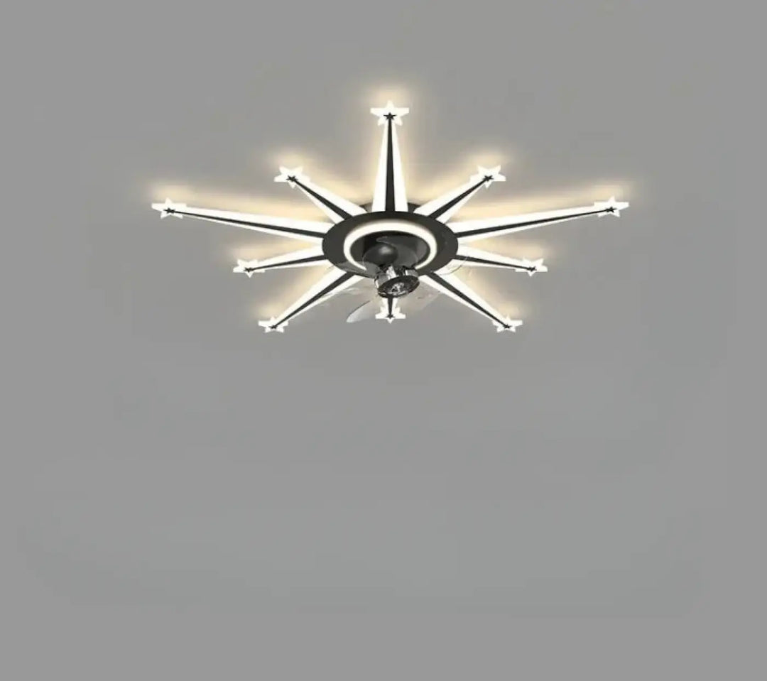 Luminaire plafonnier axiel avec bras noirs et blancs modernistes étoiles irradiant une douce lumière ambiante sont-elles incluses