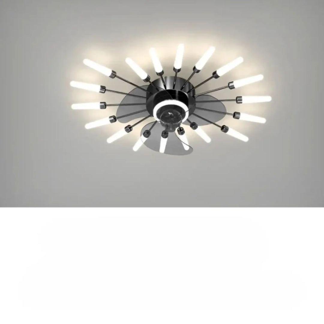 Luminaire plafonnier axiel une moderne lampe de plafond noire avec ventilateur et led intégrées sont-elles incluses