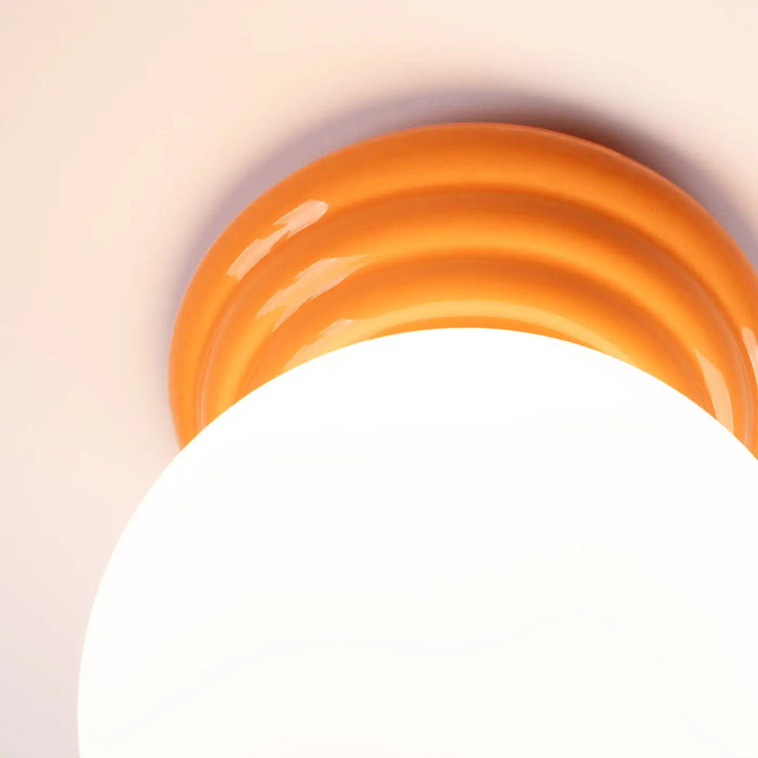 Plafonnier zori orange ip44 lampe zori avec une finition lisse et brillante pour une belle décoration et qualités esthétiques
