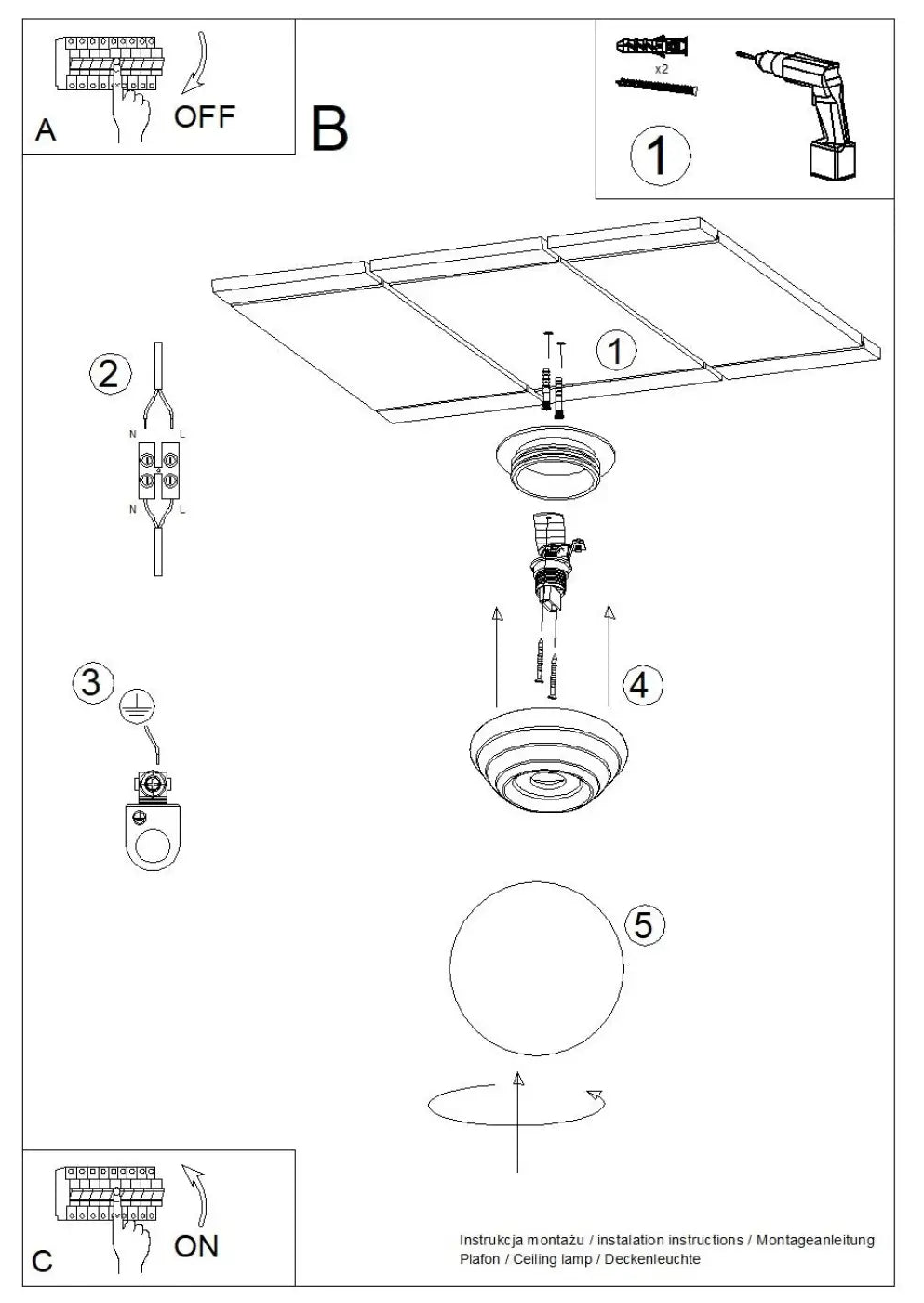 Schéma d'installation du luminaire