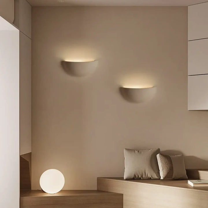 Deux appliques murales en céramique courbée ton chaud minimaliste pour chambre à coucher NDIHASA wall lamp