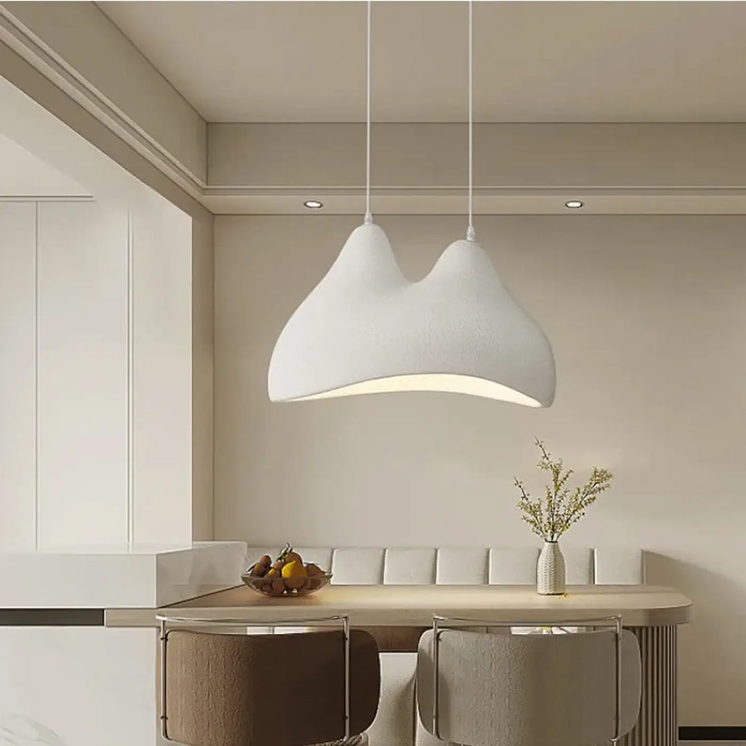 Suspension artistique blanche forme organique moderne design