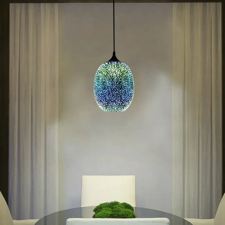 Suspension artistique a effet scintillant pour intérieur chic et design