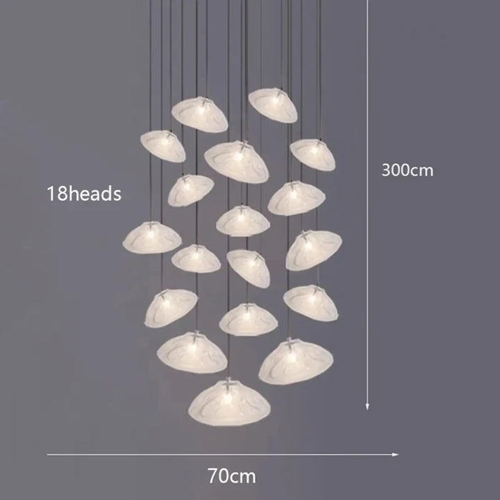 Suspension Artistique Moderne À Galets Flottants Blancs


