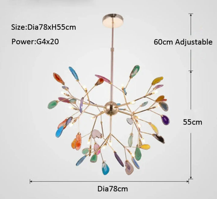 Suspension en verre style moderne doré multicolor chic