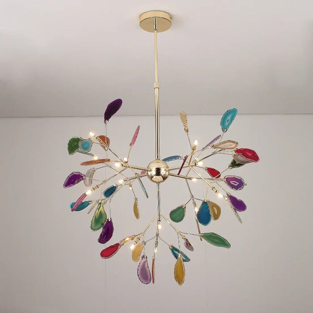 Suspension en verre style moderne doré multicolor chic