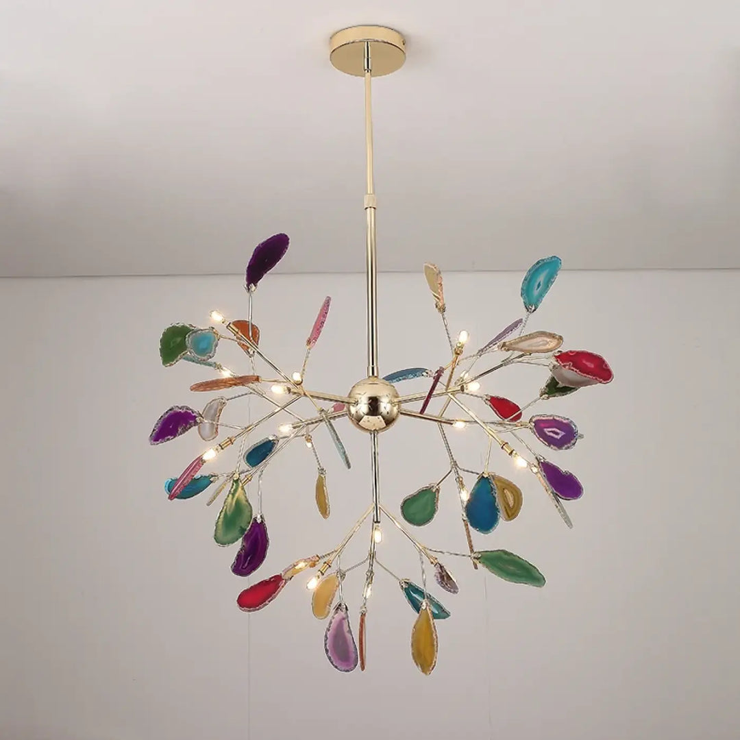 Suspension en verre style moderne doré multicolor chic