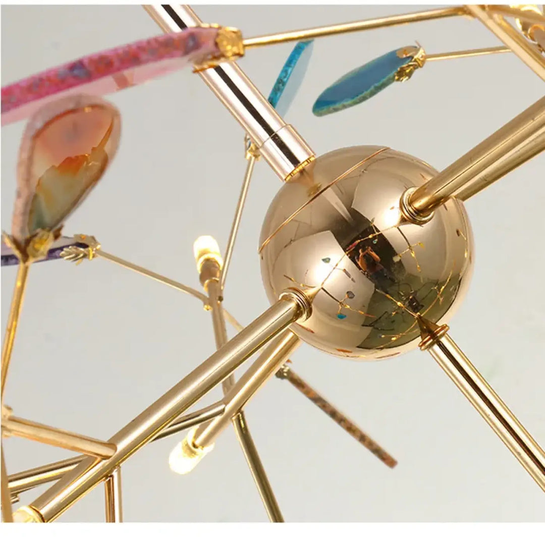 Suspension en verre style moderne doré multicolor chic