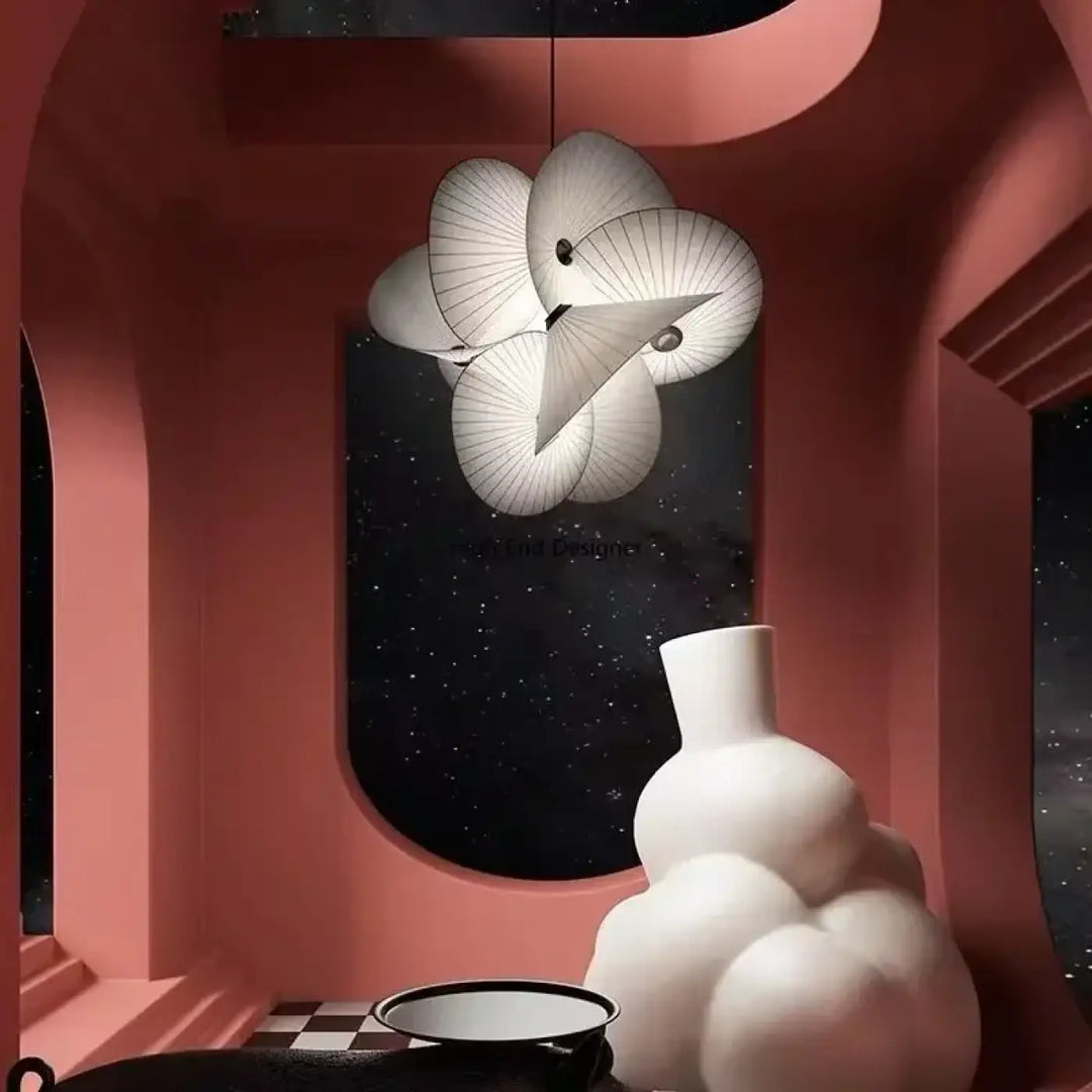 Suspension Blanche Design Sculptural Formes Ailées Moderne Chic

