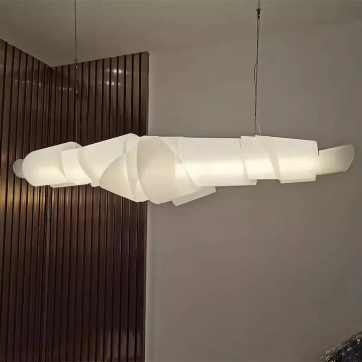 Suspension blanche forme organique sculpturale design moderne

