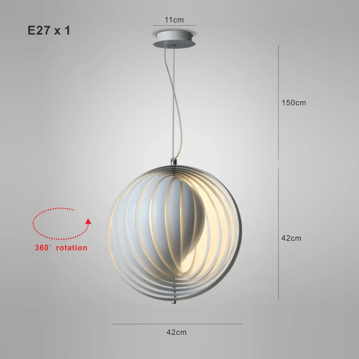 Suspension sphérique lames orientables moderne design épuré
