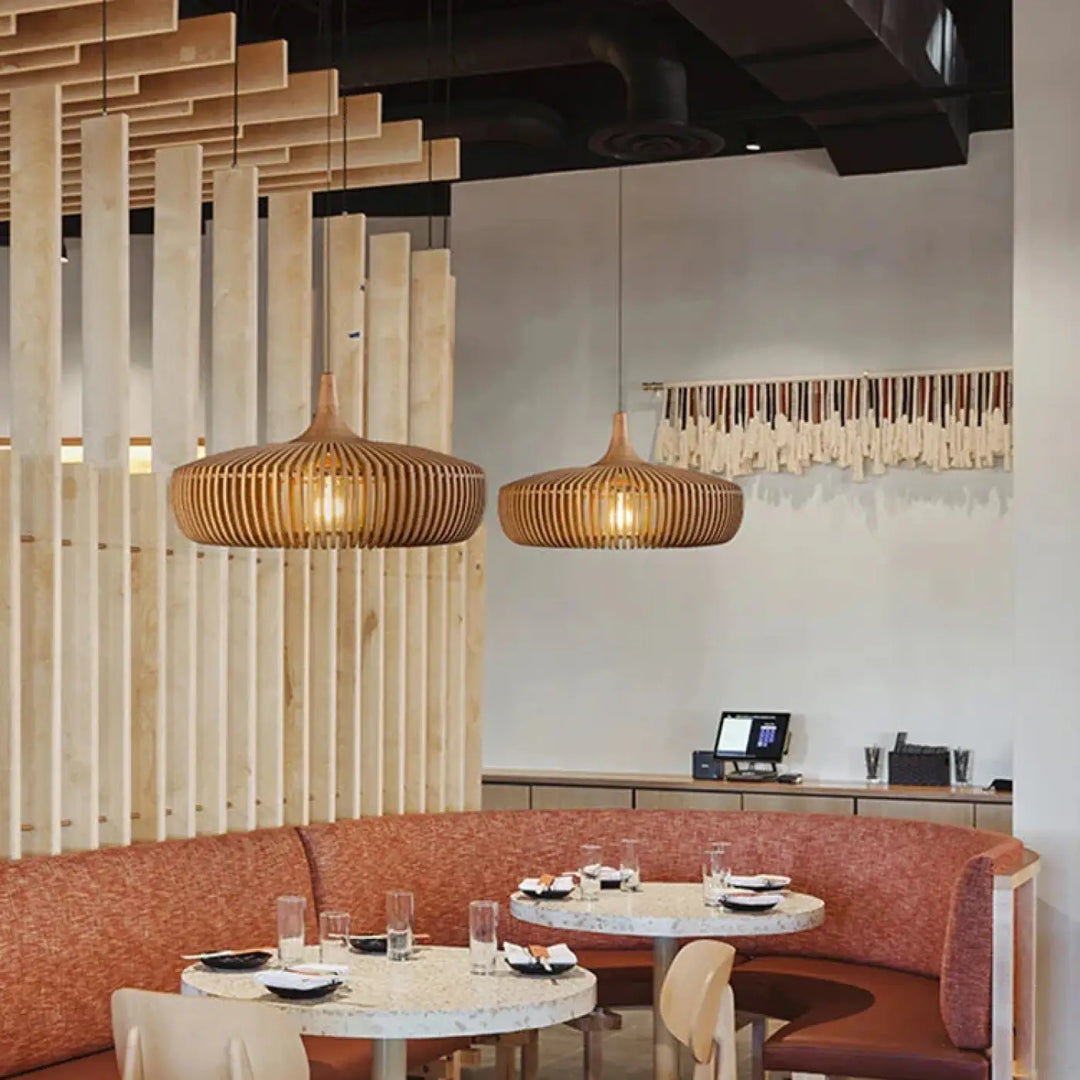 Suspension En Bois Clair Design Naturel Élégant

