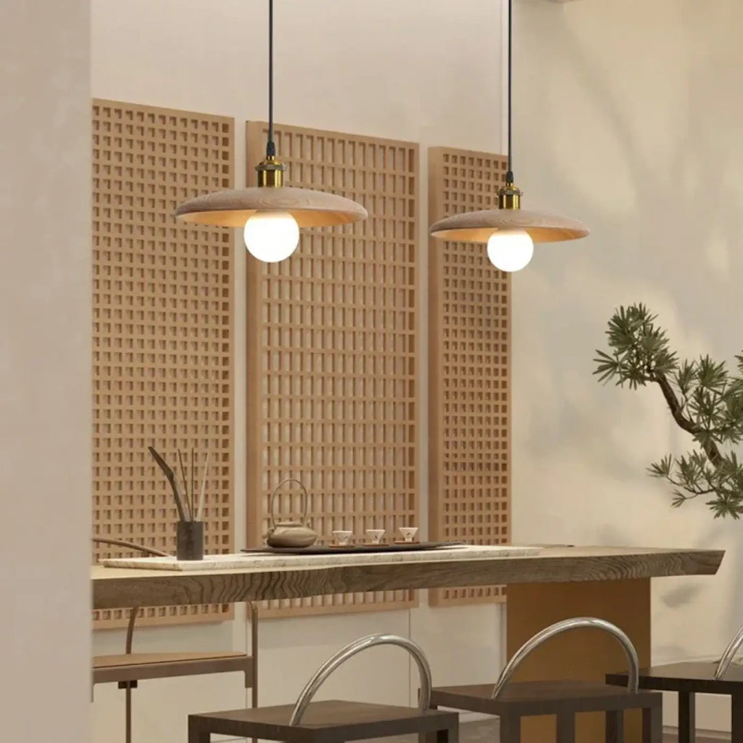 Simple Original Solid Wood Chandelier Restaurant Bedroom Tea Room Corridor Aisle Bar Pendant Light Creative Three-color
