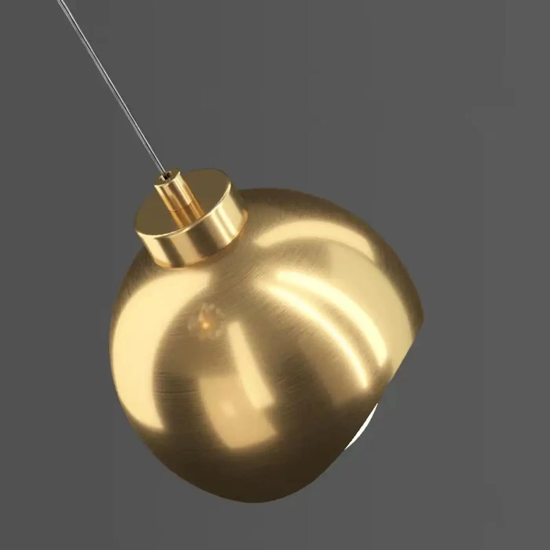 Suspension Boule Dorée Noire Ou Transparente Avec Lumière Led Chic