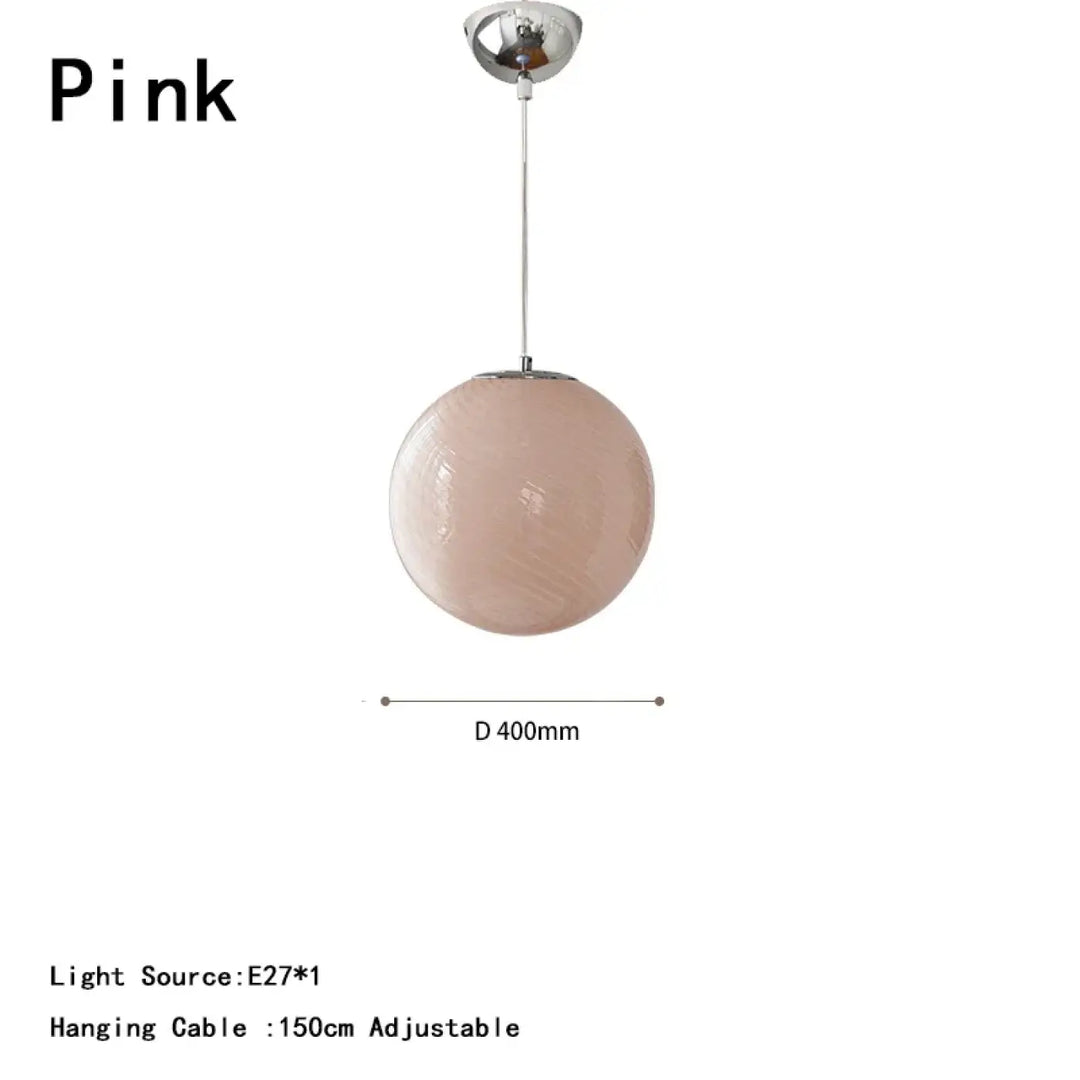 Suspension boule en verre design doux et contemporain chic