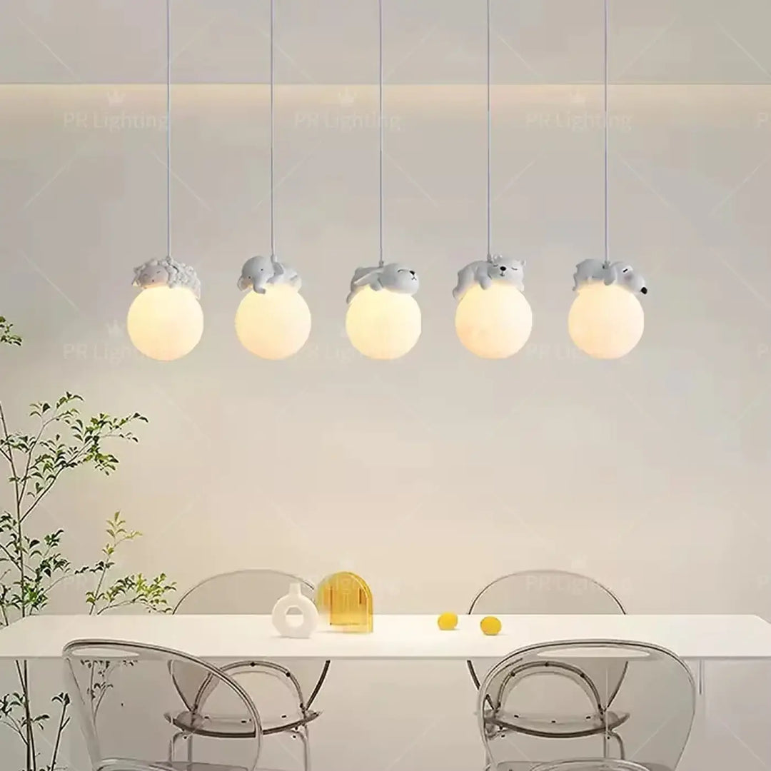 Creative Cartoon Animals LED Hanging Chandelier for Living Room Kid’s Bedroom Bedside Lamps Home-appliance Decor