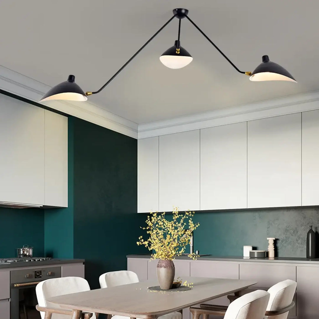Suspension Les Bras Orientables Noire Style Atelier Cuisine Moderne

