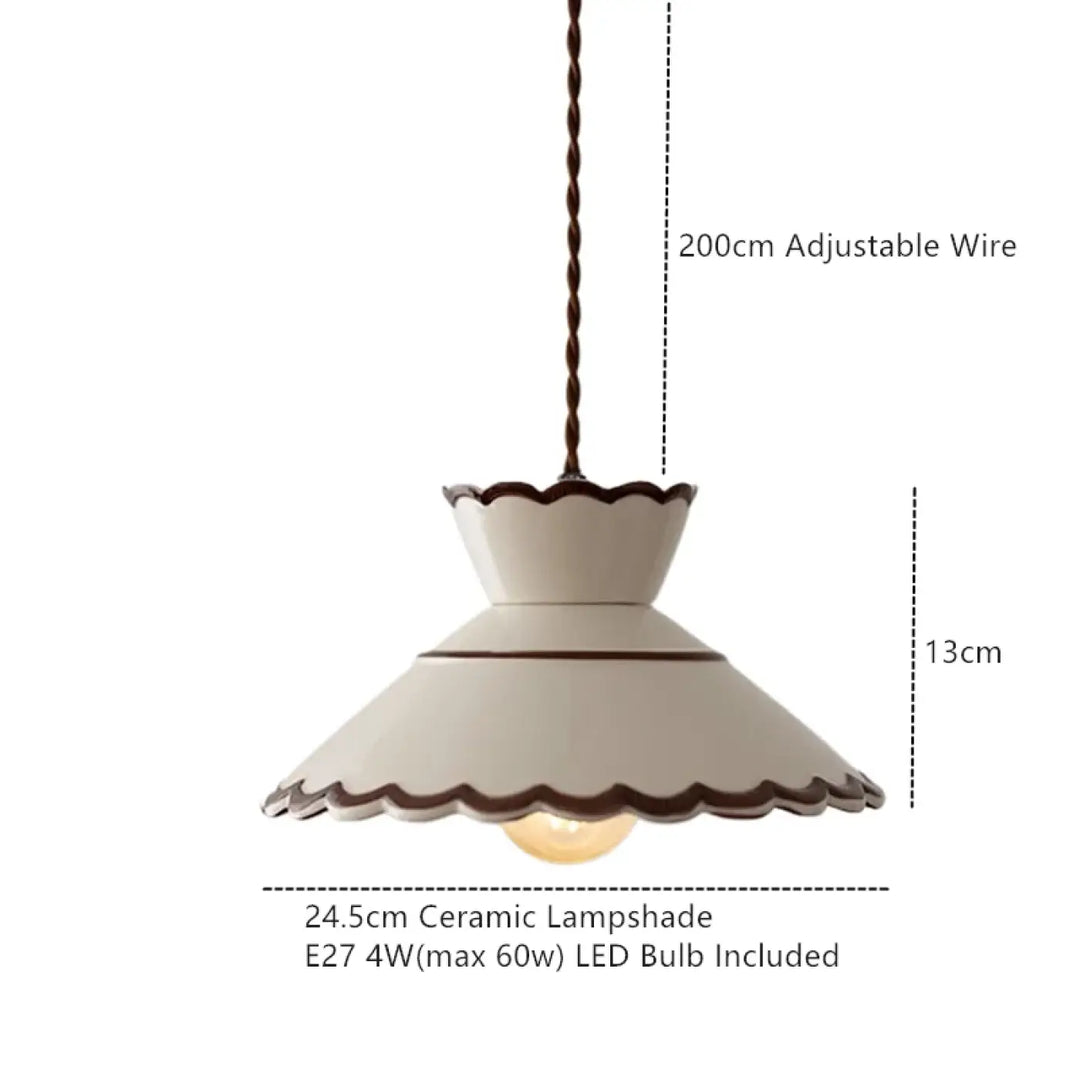 Suspension élégante style rétro beige chic vintage