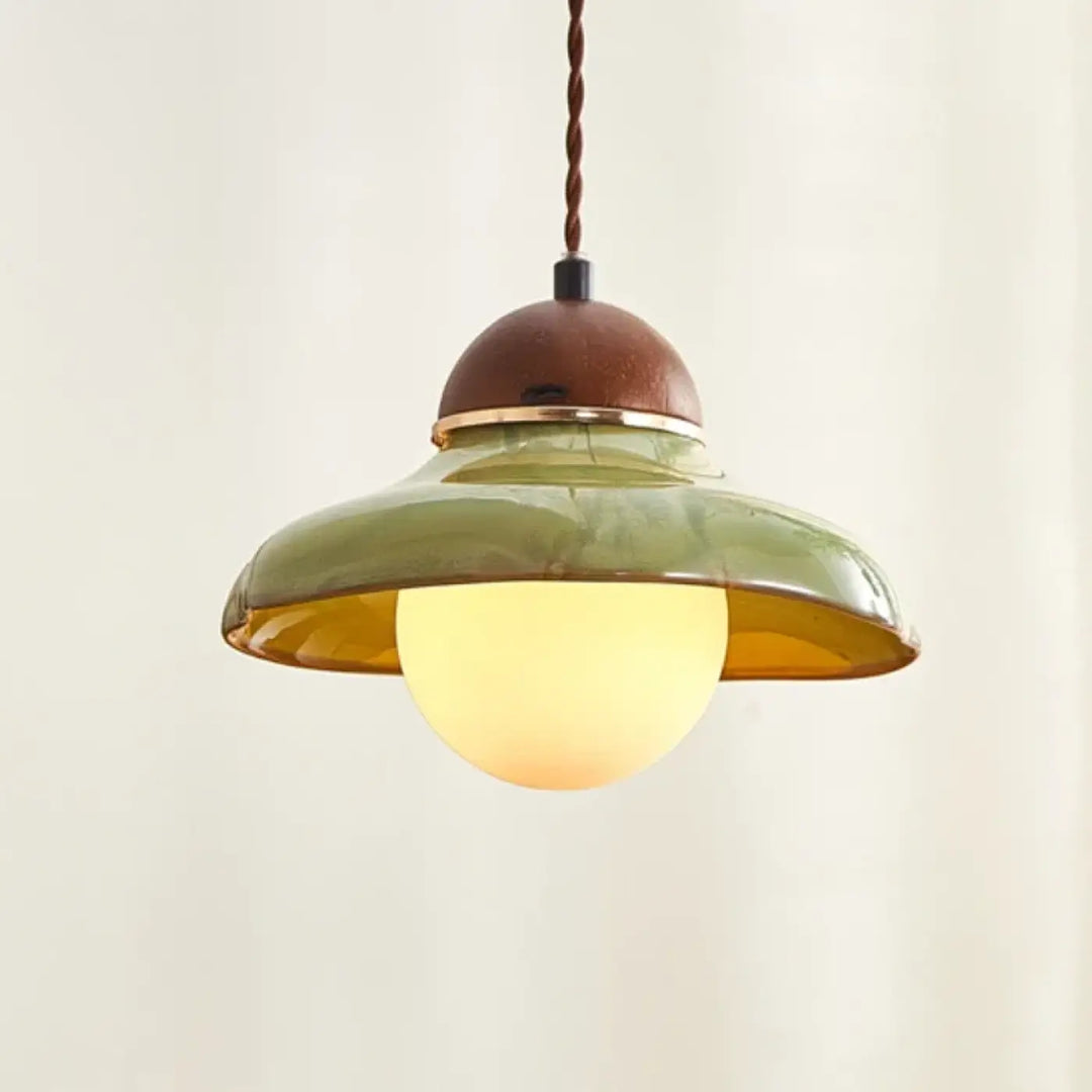 Suspension céramique style vintage naturel vert design