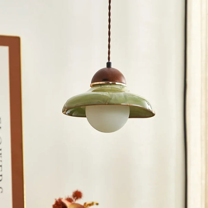 Suspension céramique style vintage naturel vert design