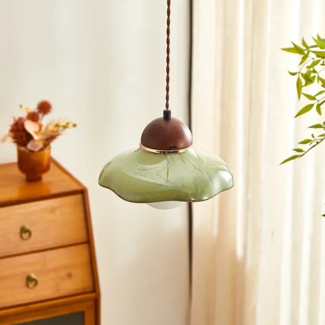 Suspension céramique style vintage naturel vert design