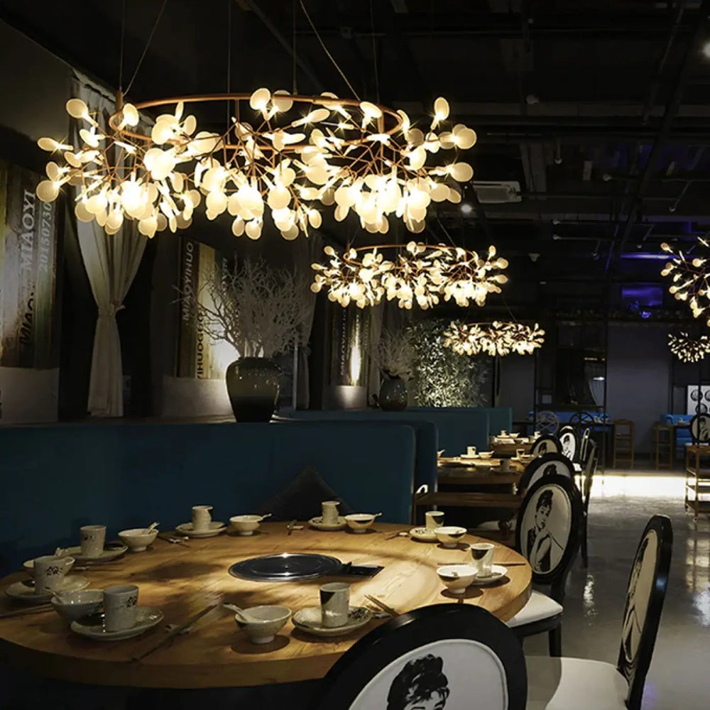 Suspension contemporain lumières design moderne élégant
