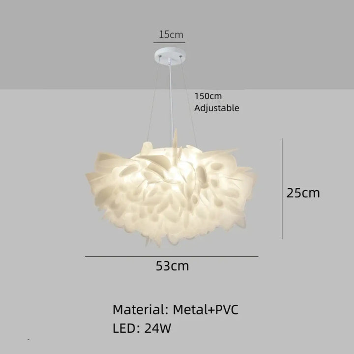 Suspension contemporaine blanche design aérien moderne