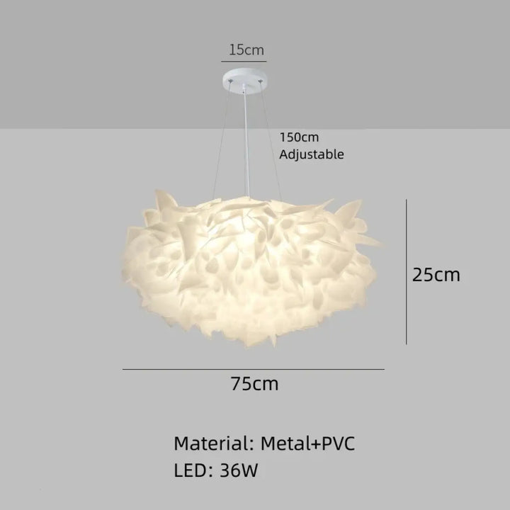 Suspension contemporaine blanche design aérien moderne