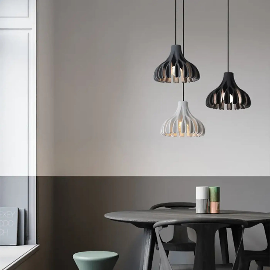 Suspension Contemporaine En Bois Et Couleur Chic Élégante